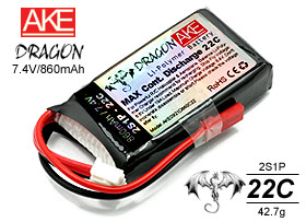 A.K.E DRAGON 7.4V/860mAh/22C﮵(EP200)