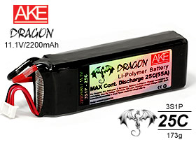 特价:A.K.E DRAGON 11.1V/2200mAh/25C锂电池组