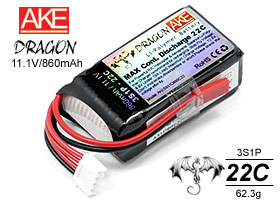 A.K.E DRAGON 11.1V/860mAh/22C﮵(T-REX250)