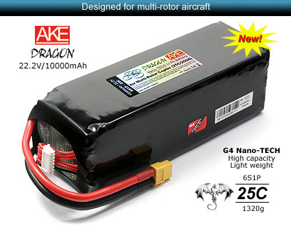 (5)A.K.E DRAGON 22.2V/10000mAh/25Cۺ﮵(6S1P/XT60)