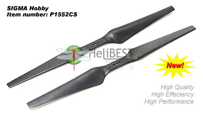 SIGMA正品碳桨 - 新型15寸高效抗风碳纤正反桨(1对装/P1552CS)